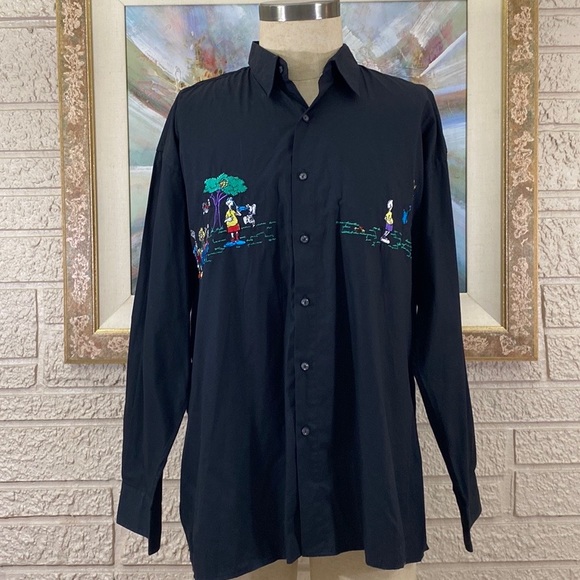 Natural Issue By Feldini Embroidered Lon Sleeve Shirt - Picture 1 of 9